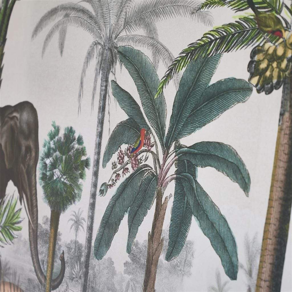 John Derian Wallpaper John Derian Palm Trail Scene 1 Sepia