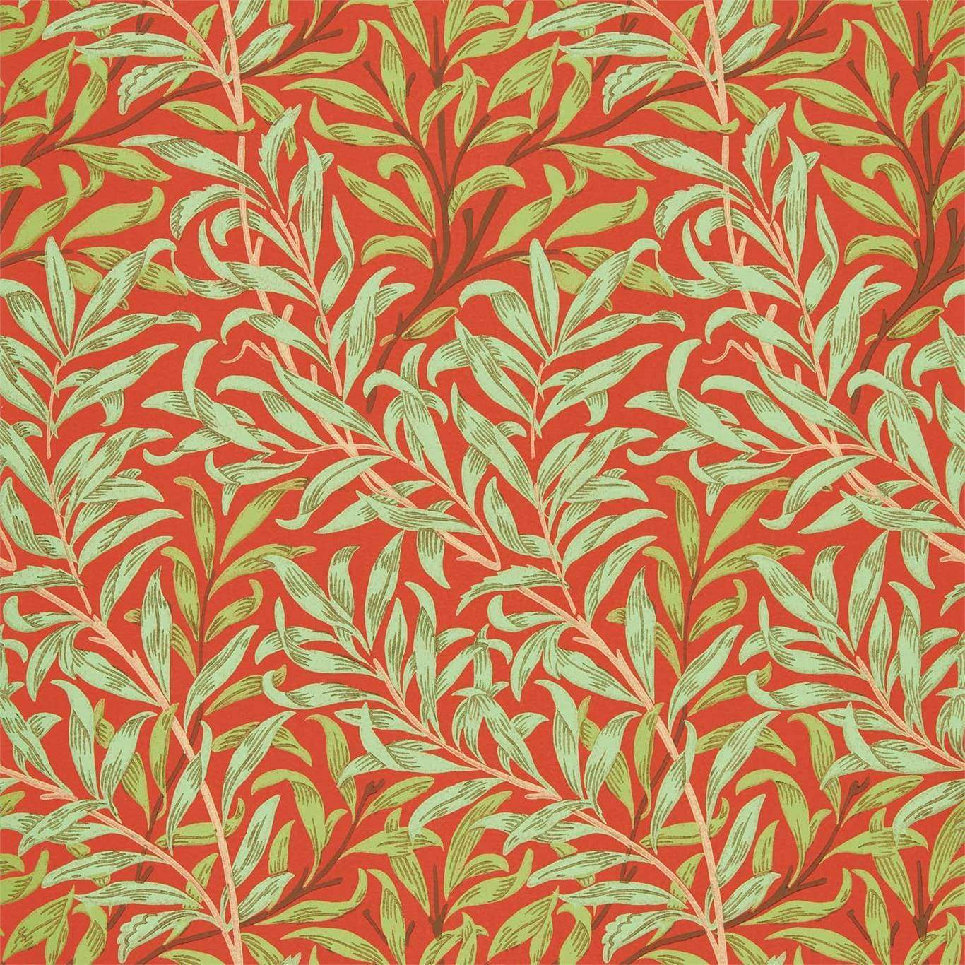 Morris & Co Wallpaper Tomato/Olive Willow Bough Wallpaper Roll Morris & Co Willow Bough Wallpaper 