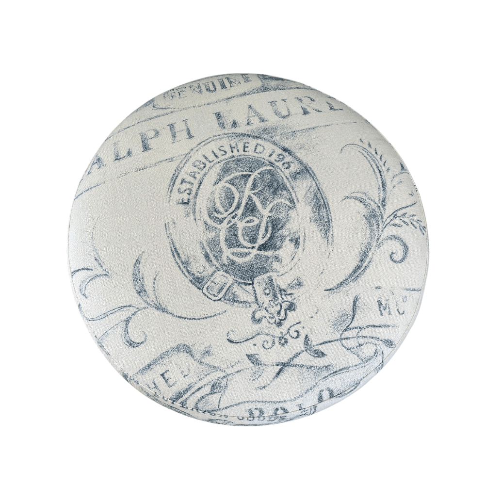 Ottoman in Ralph Lauren Gunnison Fabric - Gaudion Furniture