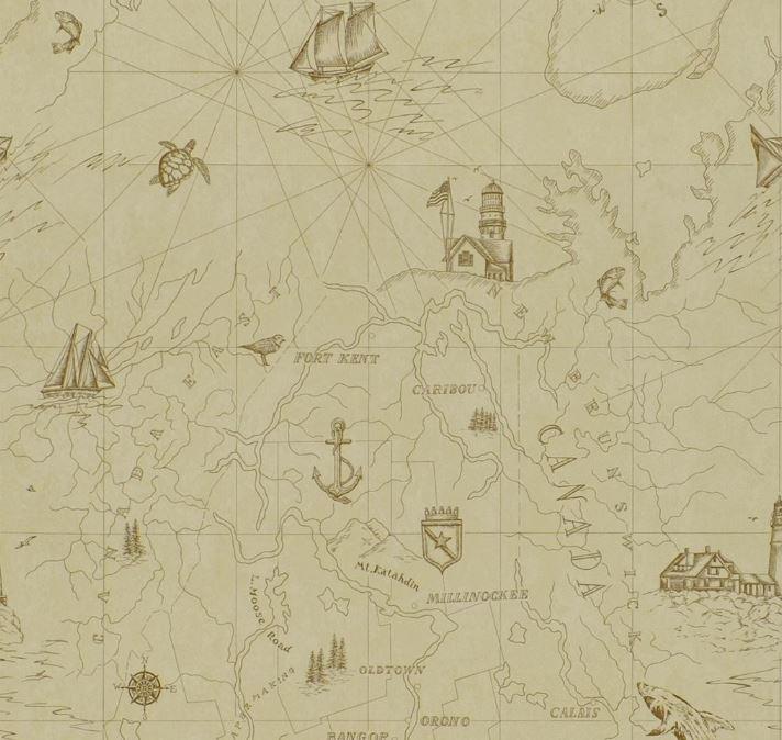 Ralph Lauren Shipping Lanes Map Wallpaper - Gaudion Furniture