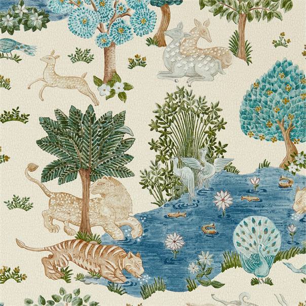 Cream/Nettle Pamir Garden Wallpaper Roll Sanderson Pamir Garden Wallpaper 2 Colours