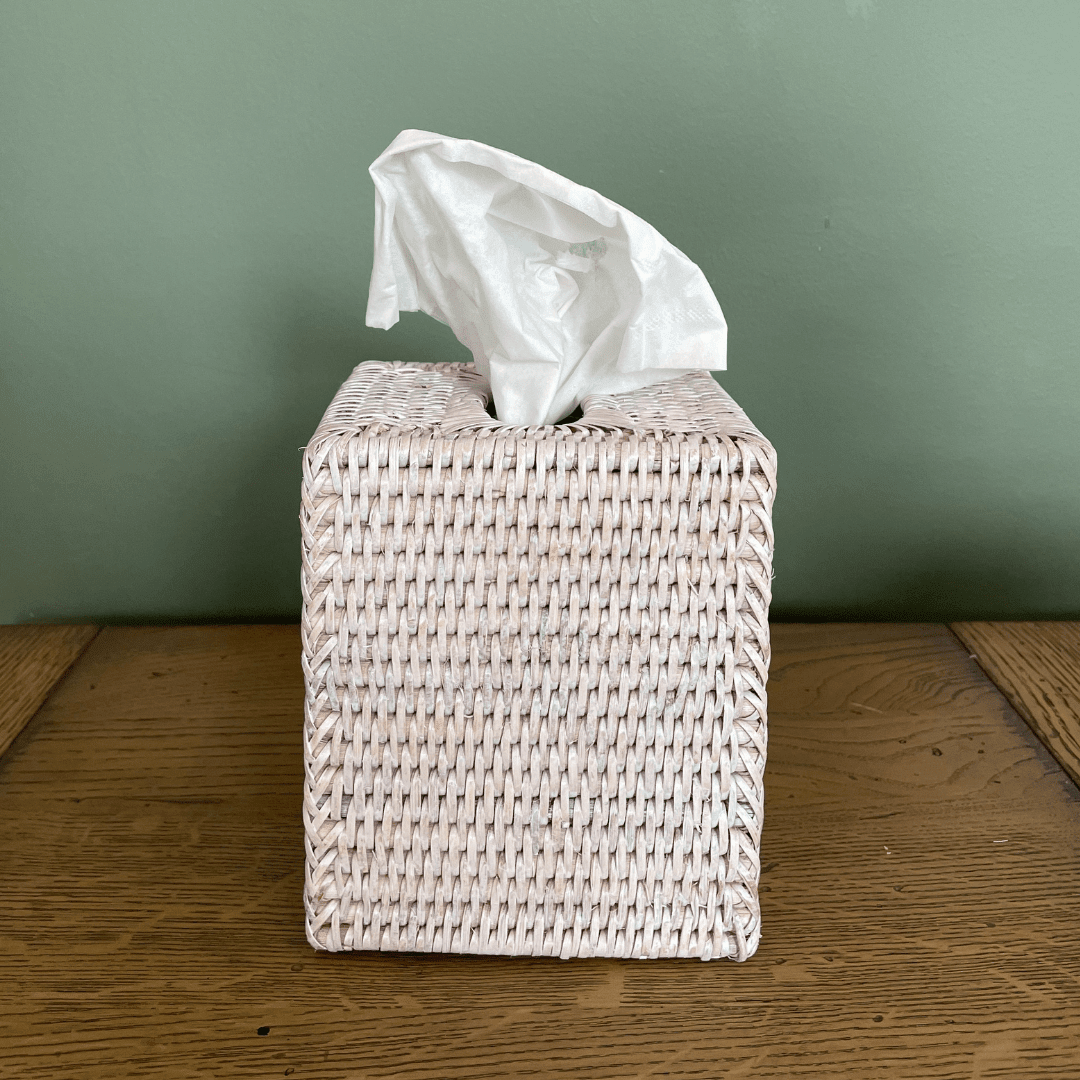 Tissue Box Cover Square White Wash - Gaudion Furniture