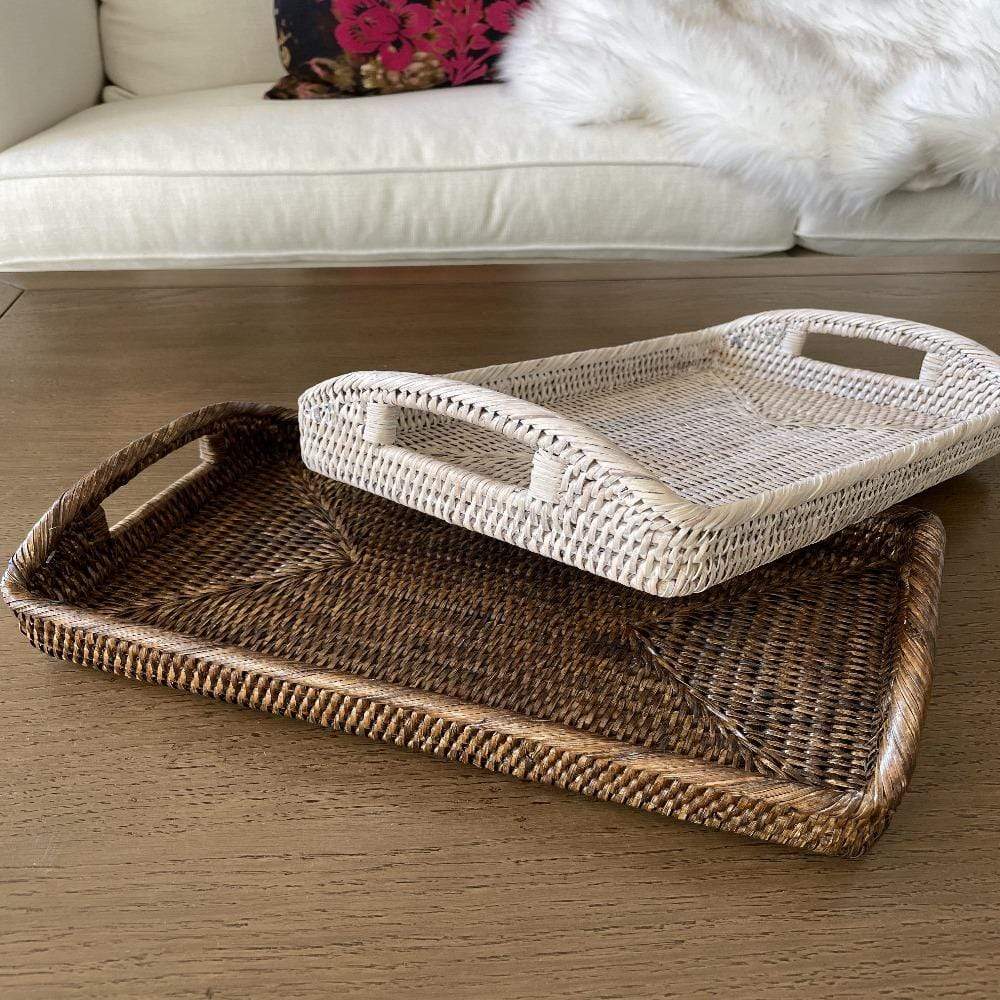 Tray Cane White Wash Small - Gaudion Furniture