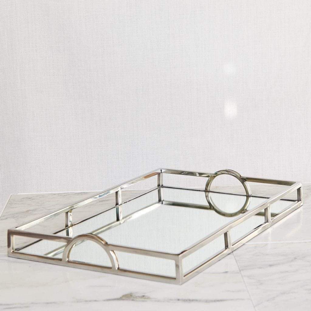 Tray Mirror Silver Rectangle Large & Medium - Gaudion Furniture