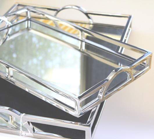 Tray Mirror Silver Rectangle Large & Medium - Gaudion Furniture