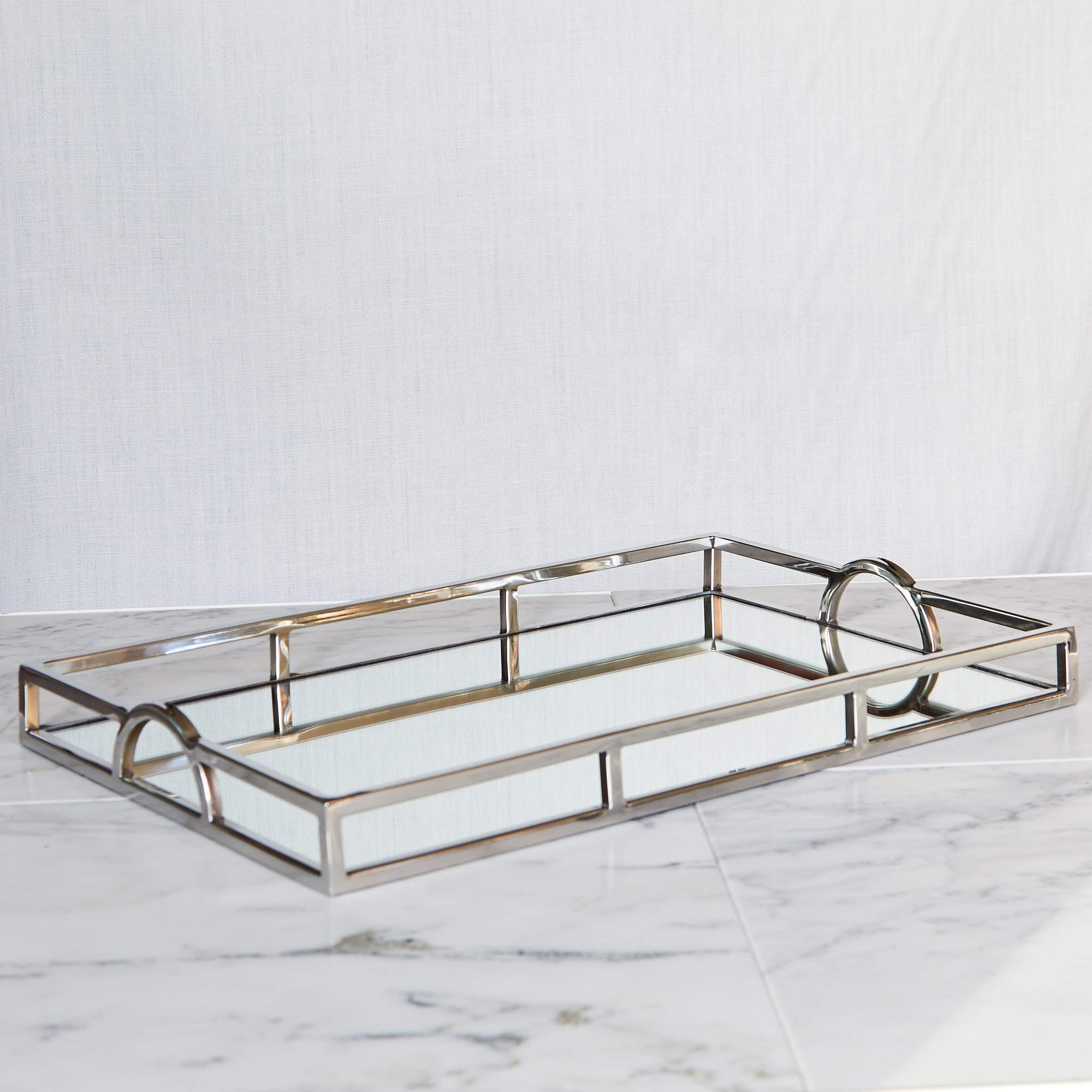Tray Mirror Silver Rectangle Large & Medium - Gaudion Furniture